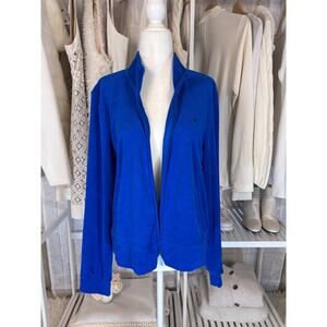 Juicy Couture Women's Sz XXL Blue Splash Classic Terry Cloth Zip Up Jacket#0138